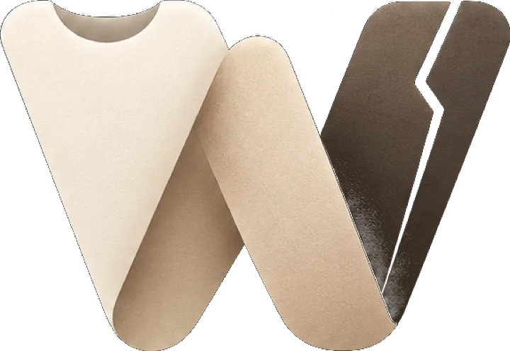 The Wearsday mark: a W made of a tee, a folded scarf and a jacket